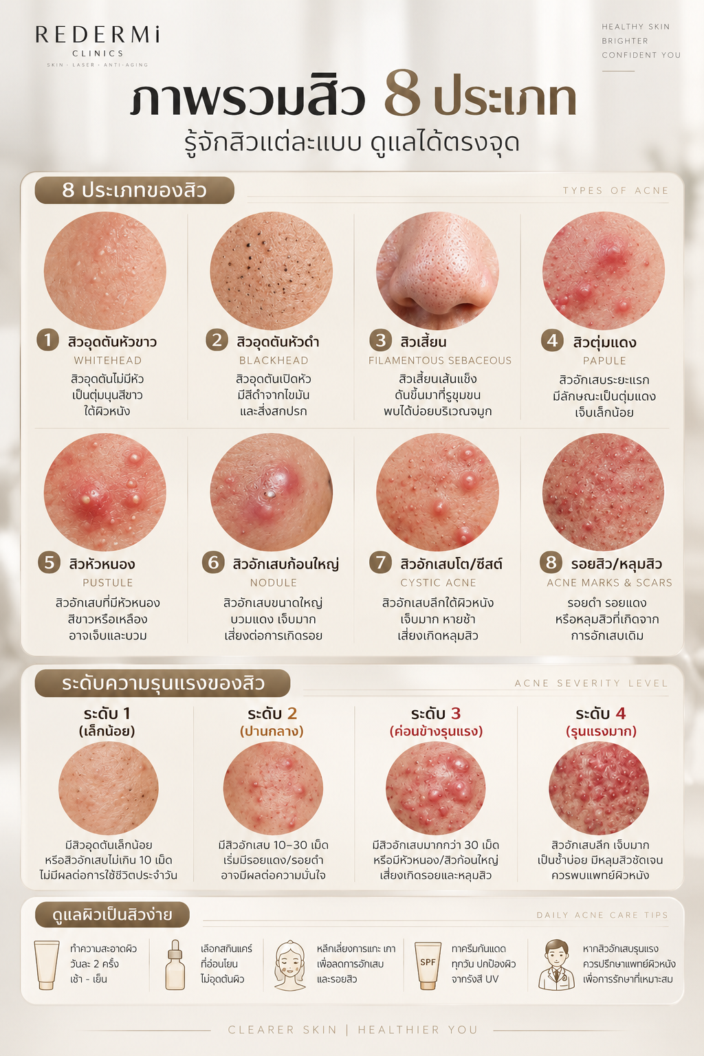 ประเภทของสิวและแนวทางรักษาสิว | REDERMi Clinics บางนา